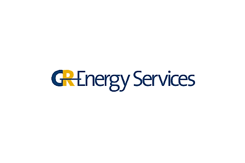 A logo representing GR Energy Services in Gold and Blue