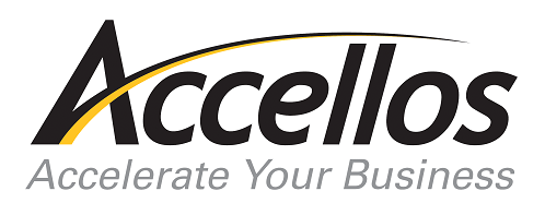 Accellos with the swoosh of yellow and black logo