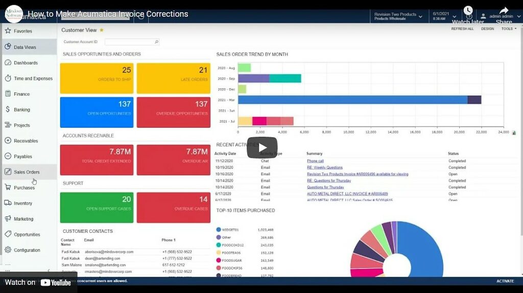 Making Corrections to an Invoice in Acumatica VIDEO