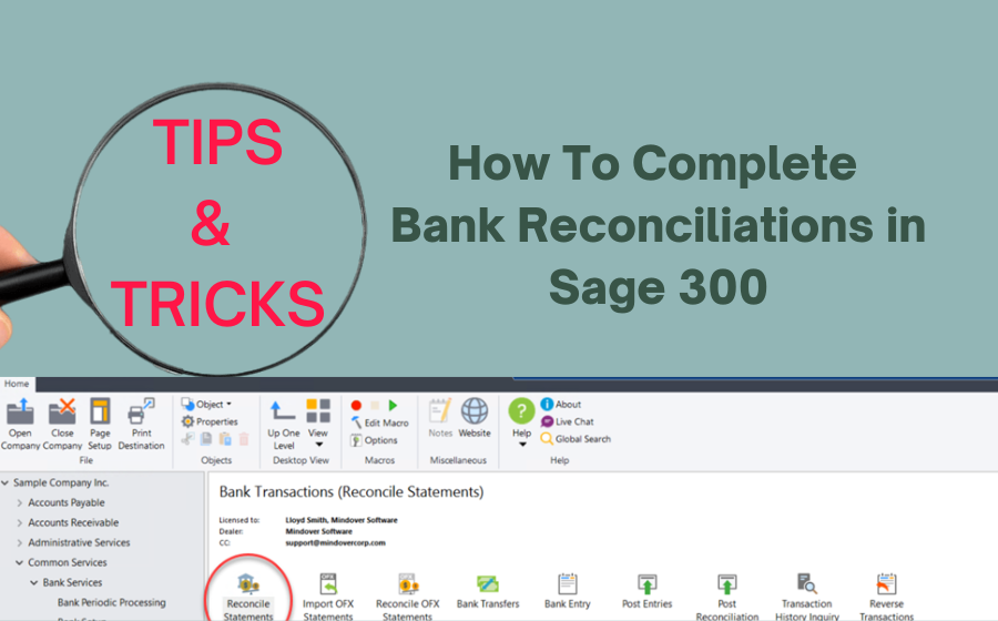 How To Complete Bank Reconciliations In Sage 300 | Mindover Software