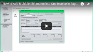 How to Add Multiple Shipments into One Invoice in Sage 300 Video