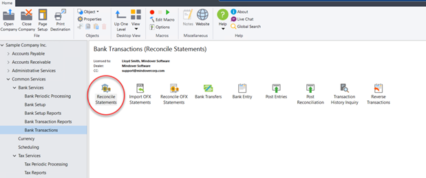 How to Complete Bank Reconciliations in Sage 300, step 1