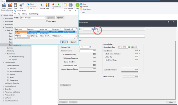 How to Complete Bank Reconciliations in Sage 300, step 3