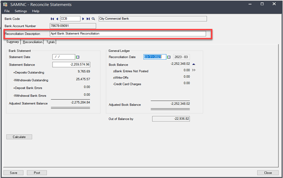 How to Complete Bank Reconciliations in Sage 300, step 4