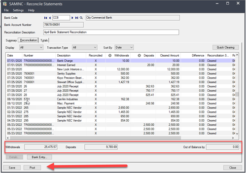 How to Complete Bank Reconciliations in Sage 300, step 9