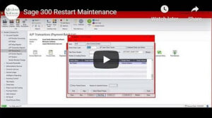 how to use the Sage 300 Restart Maintenance in a posting process VIDEO