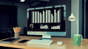 Business visual data analyzing technology by creative computer software