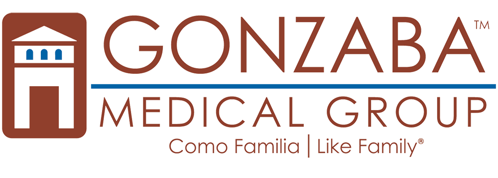 Maroon letters representing Gonzaba Medical Group